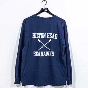 Hilton Head Seahawks Rowing Oars Long Sleeve T-Shirt XL VTG 90s Preppy